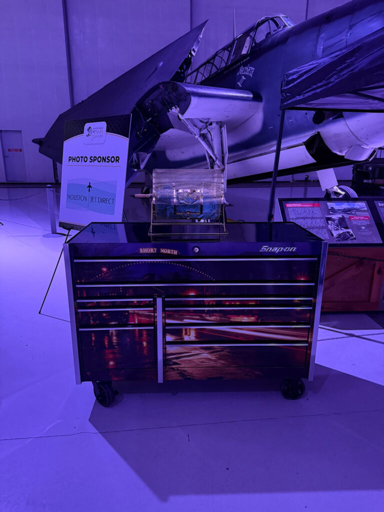 The $12,000 custom-painted Snap-on toolbox donated by CAPS Aviation raised funds for A&amp;P scholarships twice in 2025
