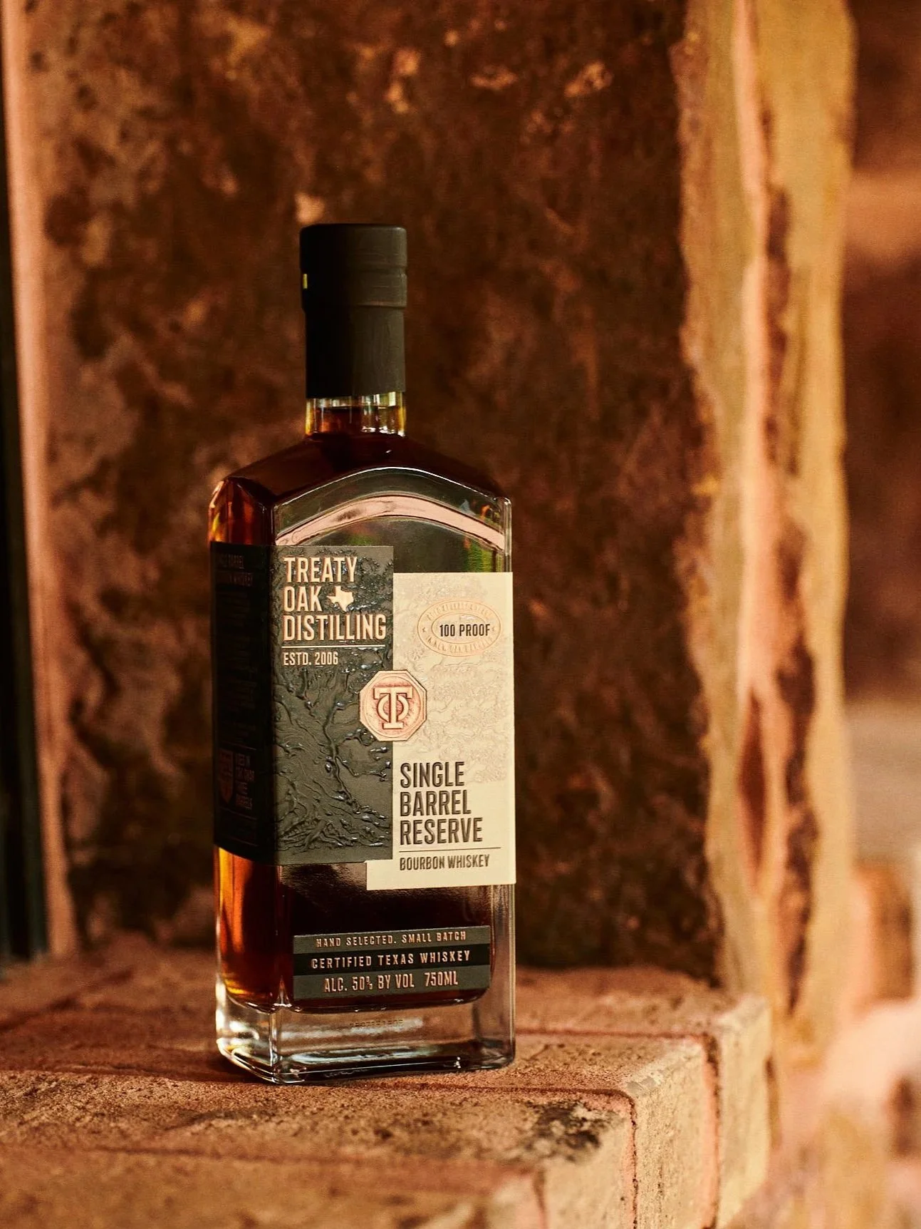 Whiskey bottle from Treaty Oak